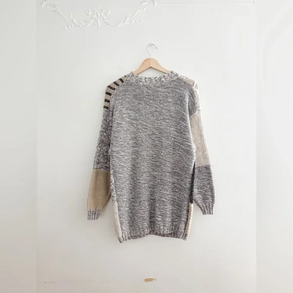 Vintage Patchwork Knit Sweater - Picture 3 of 4